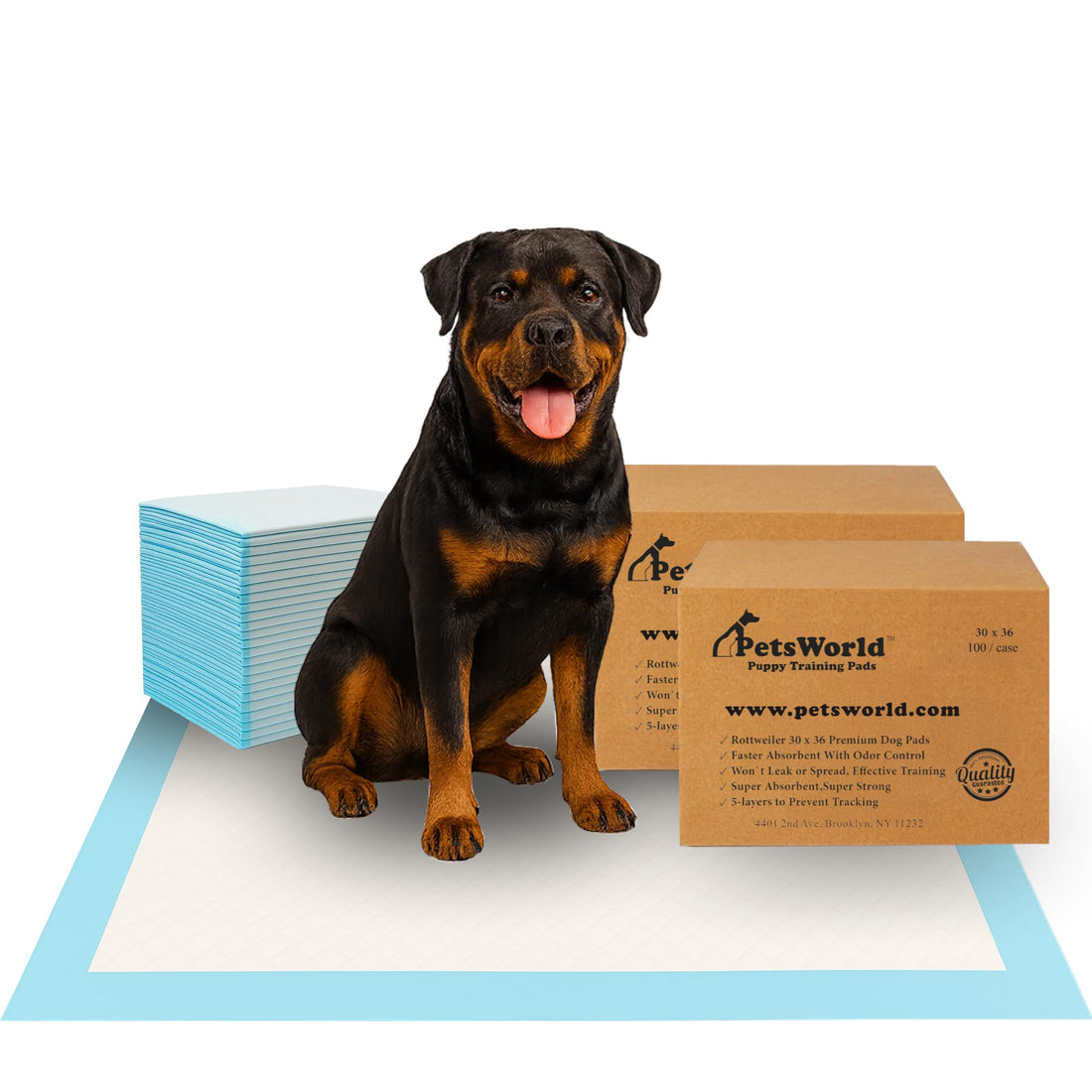 PETSWORLD Extra Large Potty Pads for Dogs, Odor Eliminating 30" x 36", 150 Count Pee Pads for Dogs, Gigantic XL Dog Pads, 5 Layer Ultra Absorbent Technology, Leak Proof Training Pads for Dogs & Cats