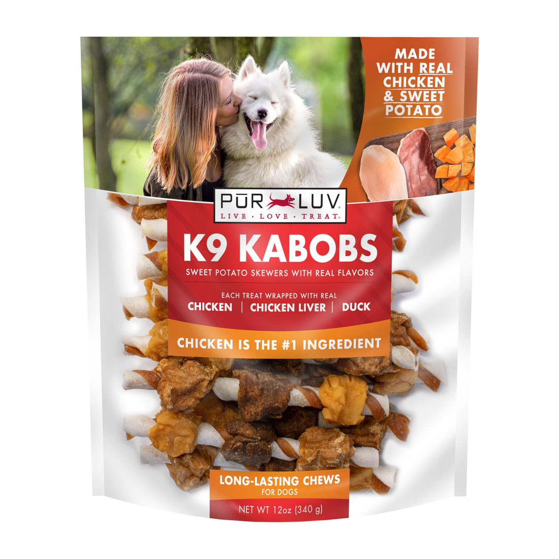 Pur Luv Chicken Jerky Dog Treats, Made with 100% Real Chicken Breast, 16 Ounces, Healthy, Easily Digestible, Long-Lasting, High Protein, Satisfies Dog's Urge to Chew