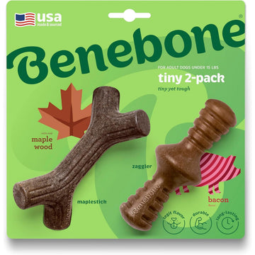 Benebone Medium 4-Pack Dog Toys for Aggressive Chewers – Durable Dog Bones, Made in USA – Dog Toys for Medium Dogs Under 60 lbs